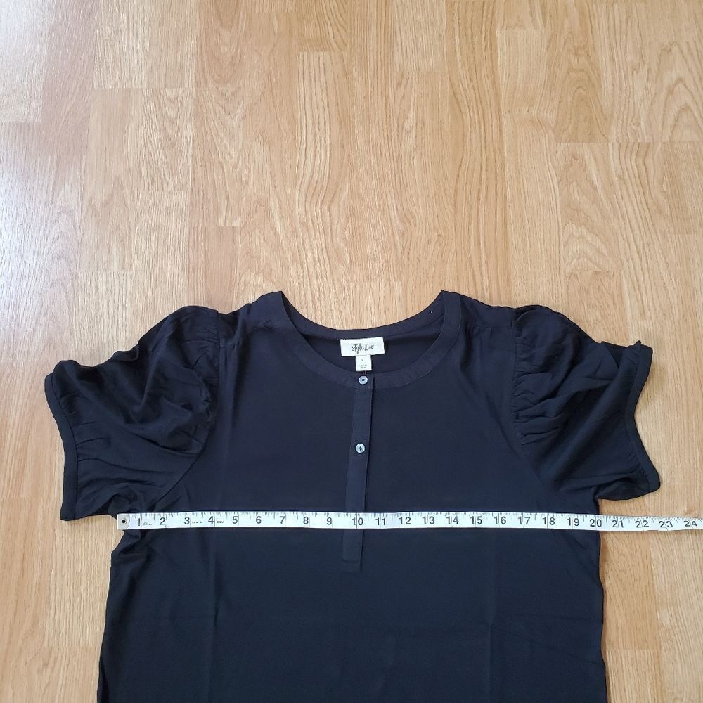 Style & Co Puff-Sleeve Top sz Lg - Picture 7 of 11